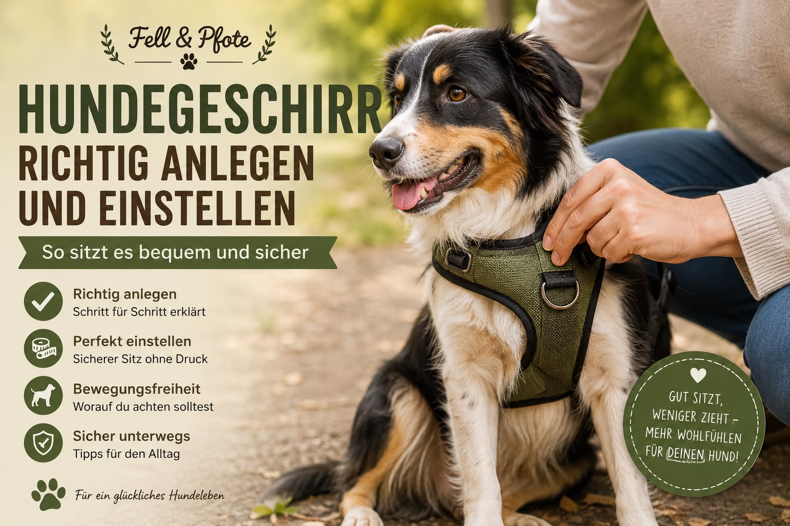 Hundegeschirr richtig anlegen und einstellen – so sitzt es bequem und sicher