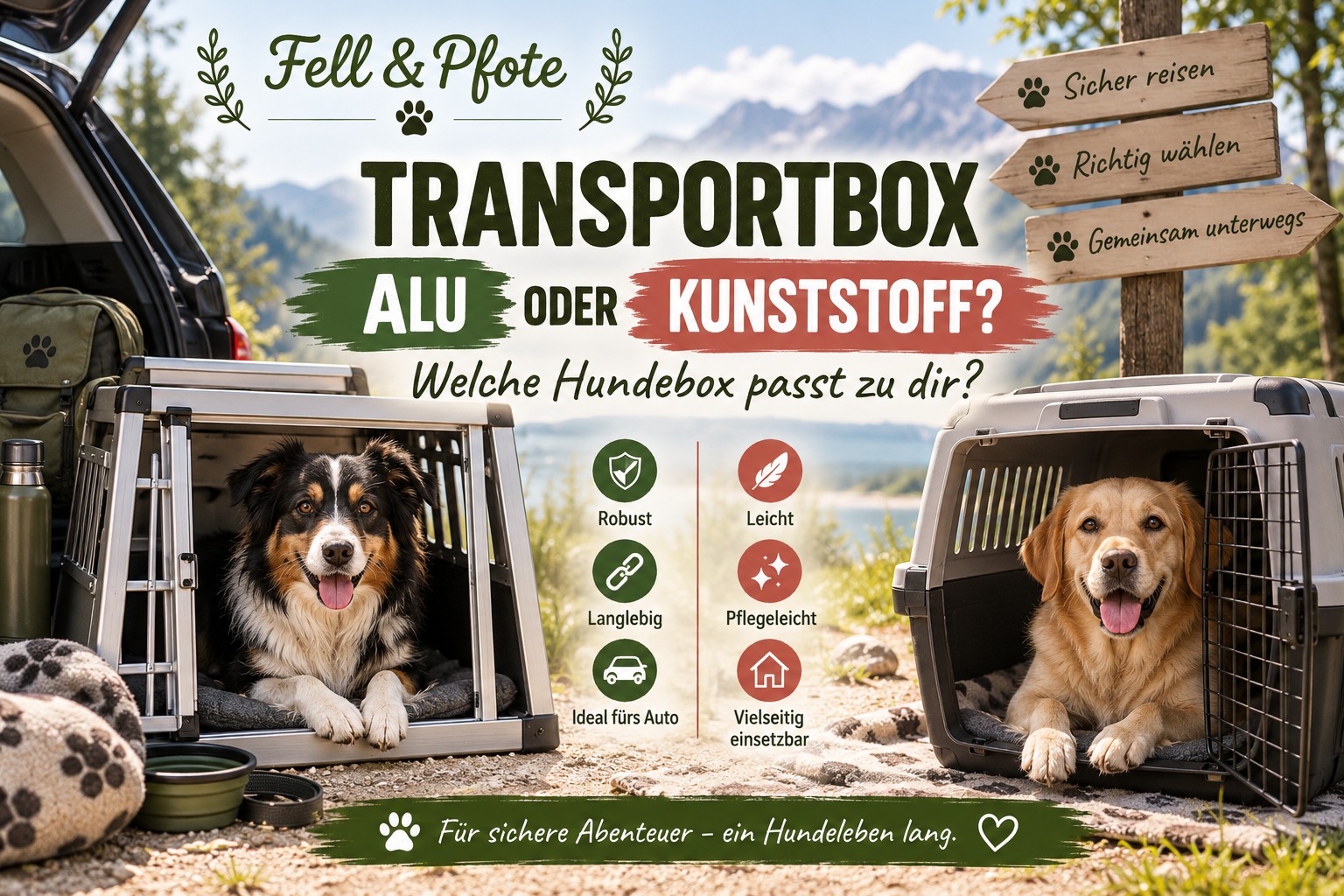 Transportbox Aluminium oder Kunststoff: Was ist besser für Hunde?